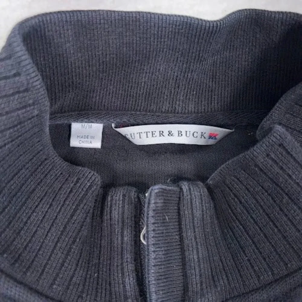 Cutter & Buck 1/4 Zip Pullover Sweater Mens Medium Black Warm Fall Winter